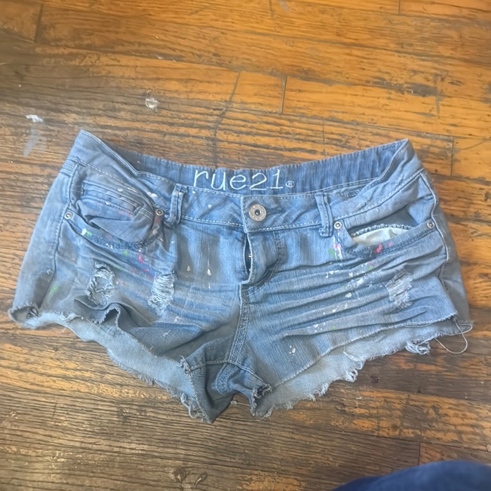 Rue21 Blue Distressed Jean Shorts Casual Style